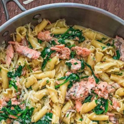 Salmon Pasta with Spinach