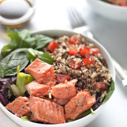 Salmon Quinoa Salad with Balsamic Olive Oil Dressing