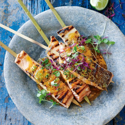 Salmon Skewers With Crab And Chilli Lime Butter