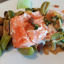 Salmon Slow Roasted with Olives and Capers