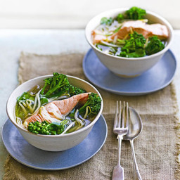 Salmon with miso vegetables