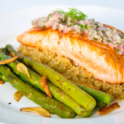 Salmon with Quinoa and Asparagus