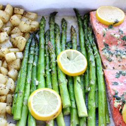 Salmon with Tarragon Butter, Asparagus and Potatoes