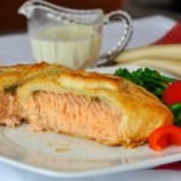 Salmon in Pastry with Dijon Cream Sauce