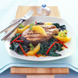 Salmon with Wilted Greens