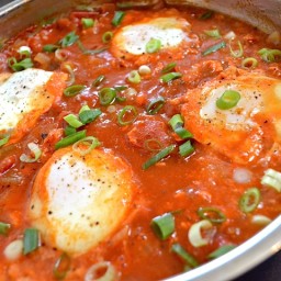 salsa poached eggs  and  grits