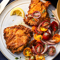 Salt-and-Pepper Chicken Thighs with Herby Tomato Salad