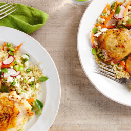Salt-and-Pepper Chicken with Spring Quinoa Pilaf