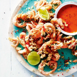 Salt and pepper prawns with pineapple dipping sauce