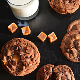 Salted and Malted Nutella Caramel Cookies
