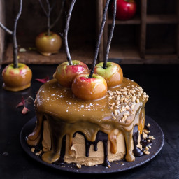 Salted Caramel Apple Snickers Cake