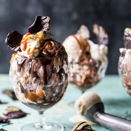 Salted Caramel, Peanut Butter and Chocolate Covered Potato Chip Ice Cream S