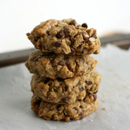 Salted Chocolate Chip Oatmeal Cookies.