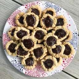Salted Dark Chocolate Thumbprint Cookies