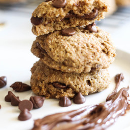 Salted Nutella Chocolate Chip Cookies