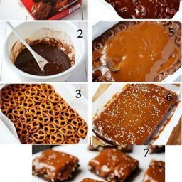 Salted Pretzel Caramel Brownies 