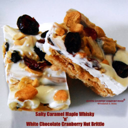 Salty Caramel Maple Whisky 'n' White Chocolate Cranberry Nut Brittle 