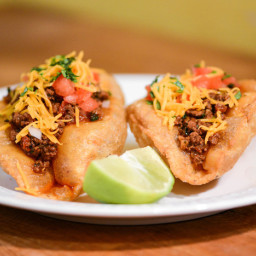San Antionio-Style Puffy Tacos With Ground Beef Filling