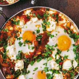 Satisfying suppers: spiced baked eggs with feta
