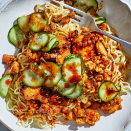 Saucy Tofu Noodles With Cucumbers and Chili Crisp