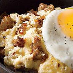 Sausage and Cheddar Grits with Fried Eggs Recipe