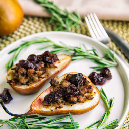 Sausage and Cranberry-Stuffed Pears Recipe