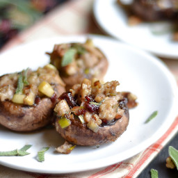 Sausage and Cranberry Stuffed Mushrooms with Sage