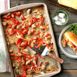 Sausage and Pepper Sheet-Pan Sandwiches
