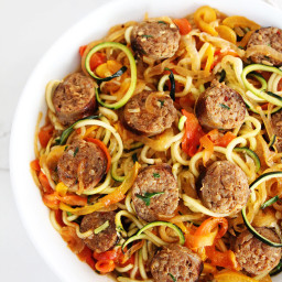 Sausage and Peppers with Zucchini Noodles