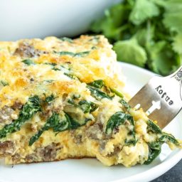 Sausage and Spinach Crustless Quiche {Low Carb & Keto}