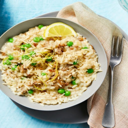 Sausage and Spring Pea Risotto with Lemon and Parmesan