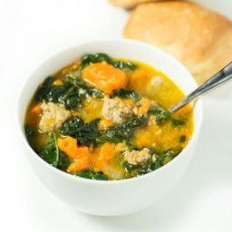 Sausage and Sweet Potato Soup with Kale
