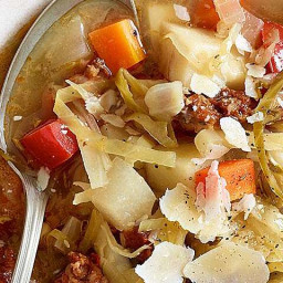 Sausage, Cabbage & Root Vegetable Soup