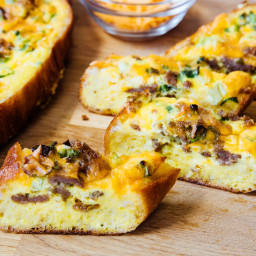Sausage, Egg, and Cheese Bread Boats
