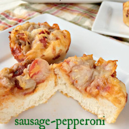 Sausage-Pepperoni Pizza Cups