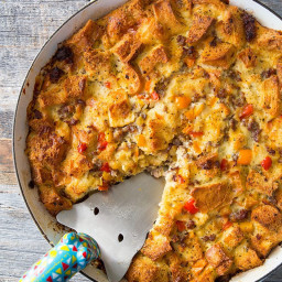 Sausage & Peppers Overnight Breakfast Strata