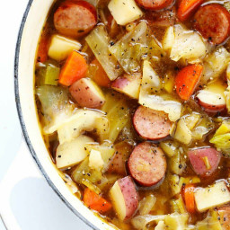 Sausage, potato and cabbage soup