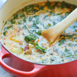 Sausage, Potato and Spinach Soup 