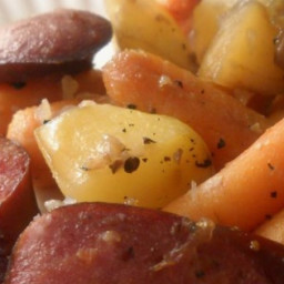 Sausage, Potato, Carrot Bake Recipe
