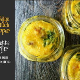 Sausage, Spinach and Pepper Omelette In A Jar (Low Carb, Paleo)