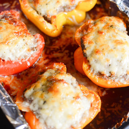 Sausage Stuffed Peppers with Parmesan