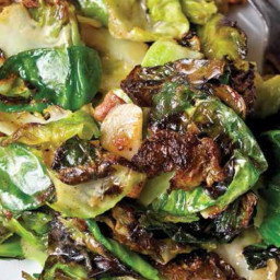 Sautéed Brussels Sprouts with Bacon Sherry Cream