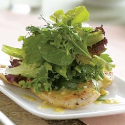 Sautéed Chicken Paillards with Herb Salad and White Balsamic Vinaigrette