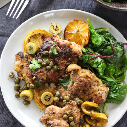Sautéed Chicken with Olives, Capers and Lemons