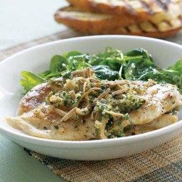 Sautéed Chicken with Sherry and Olive Pan Sauce and Toasted Almonds