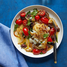 Sauteed Cod with Tomatoes and Olives