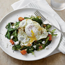 Sautéed Greens with Olive Oil-Fried Eggs