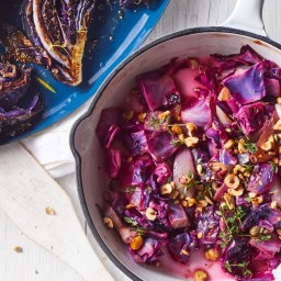 Sautéed Red Cabbage with Shallots and Hazelnuts
