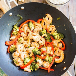 Sauteed Shrimp and Broccoli – with cashews and bell peppers
