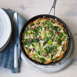 Sautéed Spring Greens and Manchego Frittata